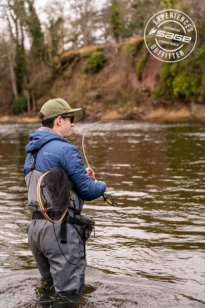 Playing-Trout-on-River-Tweed Trout, Sage ESN, Playing a fish, Trophy Trout, River Tweed