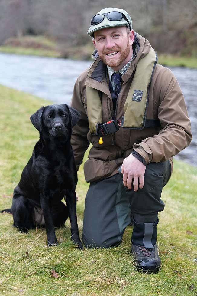 Salmon Fishing Ghillie, Ghillies dog, Labrador, River Spey